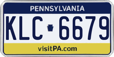 PA license plate KLC6679
