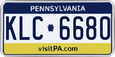 PA license plate KLC6680