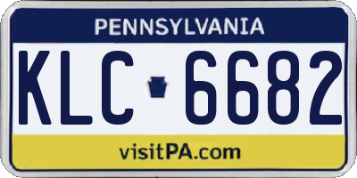 PA license plate KLC6682
