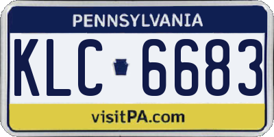 PA license plate KLC6683