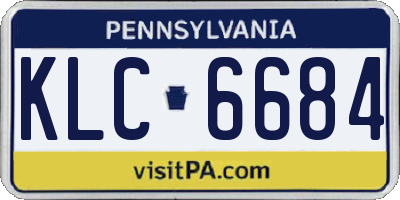 PA license plate KLC6684