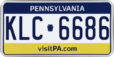 PA license plate KLC6686