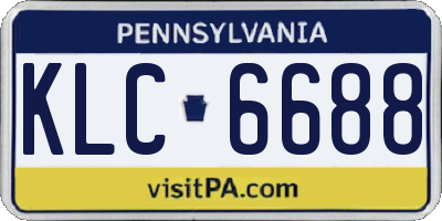 PA license plate KLC6688