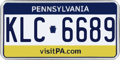 PA license plate KLC6689