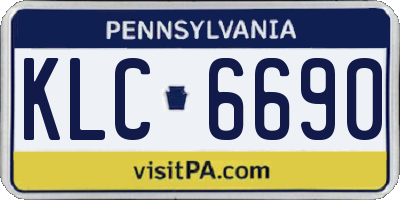 PA license plate KLC6690