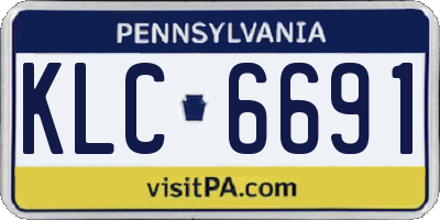 PA license plate KLC6691