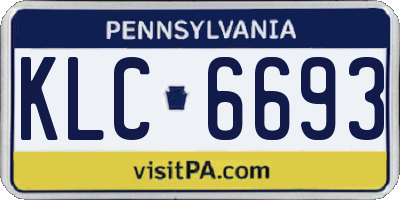 PA license plate KLC6693