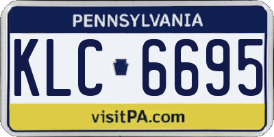 PA license plate KLC6695