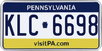 PA license plate KLC6698