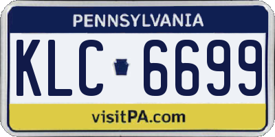 PA license plate KLC6699