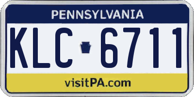 PA license plate KLC6711