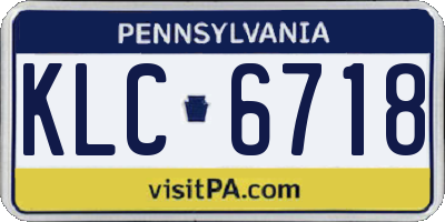 PA license plate KLC6718