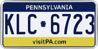 PA license plate KLC6723