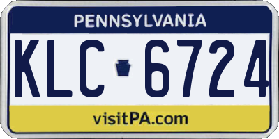PA license plate KLC6724