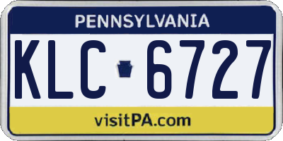 PA license plate KLC6727