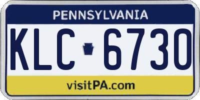 PA license plate KLC6730