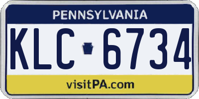 PA license plate KLC6734