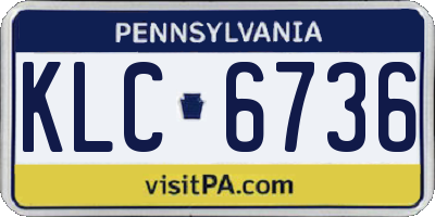 PA license plate KLC6736