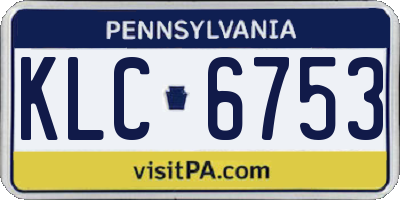 PA license plate KLC6753
