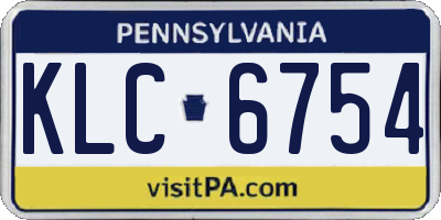 PA license plate KLC6754