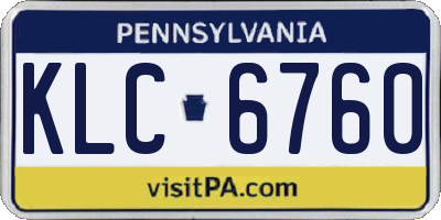PA license plate KLC6760
