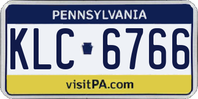 PA license plate KLC6766