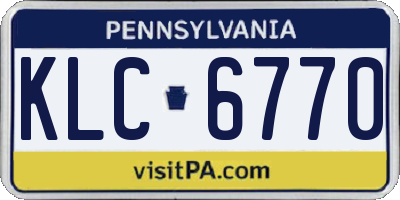 PA license plate KLC6770
