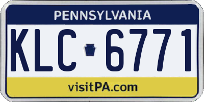PA license plate KLC6771