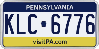 PA license plate KLC6776