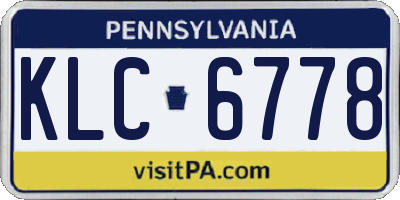 PA license plate KLC6778