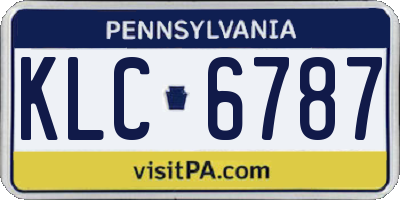 PA license plate KLC6787