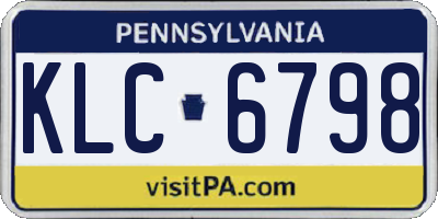 PA license plate KLC6798