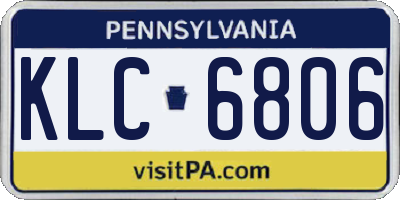 PA license plate KLC6806