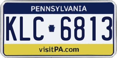 PA license plate KLC6813