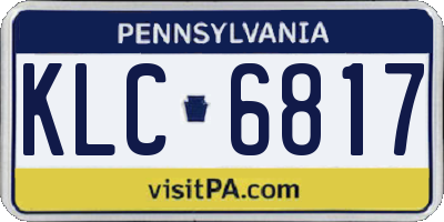 PA license plate KLC6817