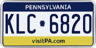 PA license plate KLC6820