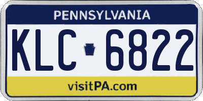 PA license plate KLC6822