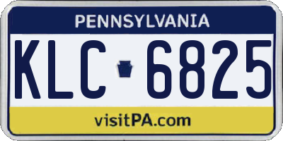 PA license plate KLC6825