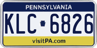 PA license plate KLC6826