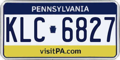 PA license plate KLC6827