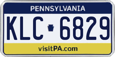 PA license plate KLC6829