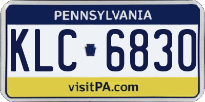 PA license plate KLC6830