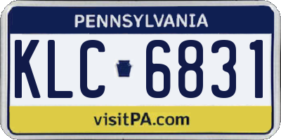 PA license plate KLC6831