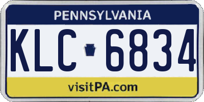 PA license plate KLC6834