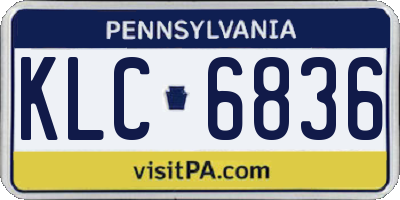 PA license plate KLC6836