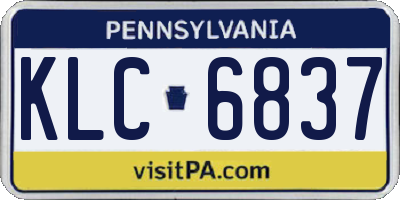 PA license plate KLC6837