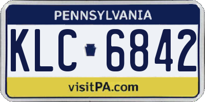 PA license plate KLC6842