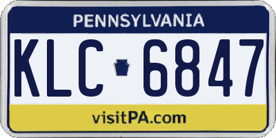 PA license plate KLC6847