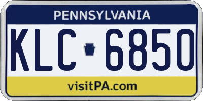 PA license plate KLC6850