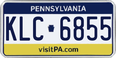 PA license plate KLC6855
